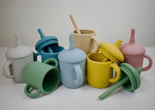 Load image into Gallery viewer, Silicone Straw Cup with Lid and Handles
