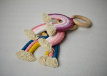 Load image into Gallery viewer, Wooden Macrame Rainbow Teether
