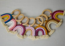 Load image into Gallery viewer, Wooden Macrame Rainbow Teether
