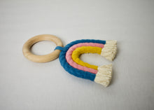 Load image into Gallery viewer, Wooden Macrame Rainbow Teether
