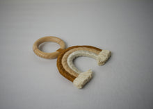 Load image into Gallery viewer, Wooden Macrame Rainbow Teether
