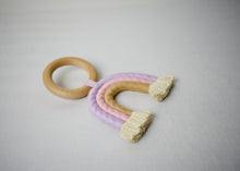 Load image into Gallery viewer, Wooden Macrame Rainbow Teether
