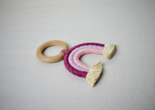 Load image into Gallery viewer, Wooden Macrame Rainbow Teether
