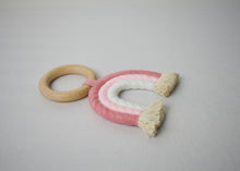 Load image into Gallery viewer, Wooden Macrame Rainbow Teether
