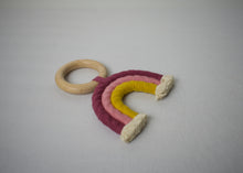 Load image into Gallery viewer, Wooden Macrame Rainbow Teether
