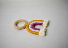 Load image into Gallery viewer, Wooden Macrame Rainbow Teether
