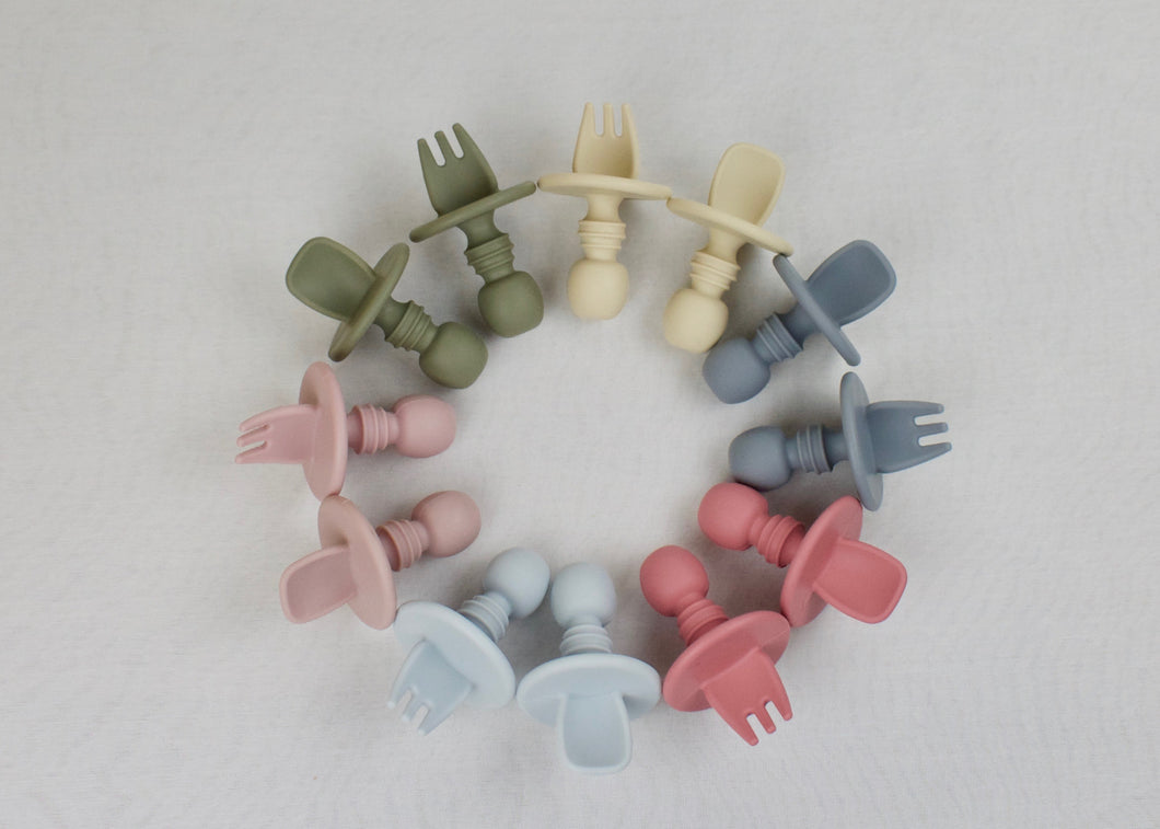 Silicone Self-Feeding Fork and Spoon Set