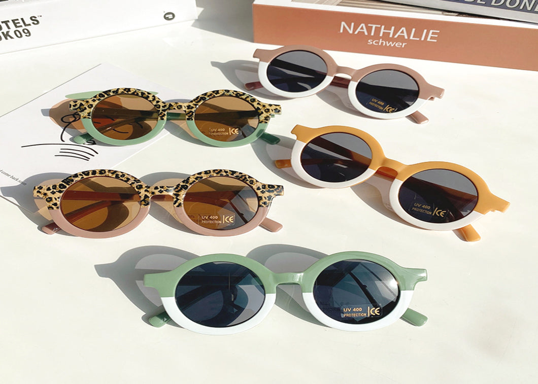 Retro Leopard and Colour Block Sunglasses